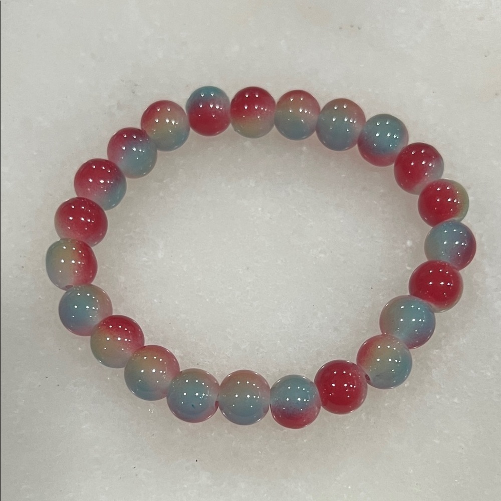 Multicolor Beaded Stretch Bracelet Stackable Handmade Jewelry
